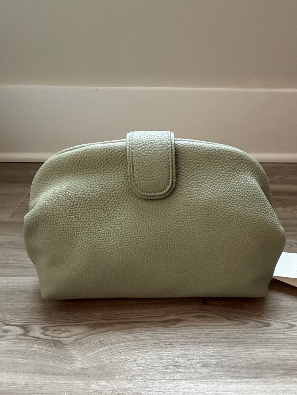 Free Assembly Women's Faux Leather Clutch Handbag, Sage Green